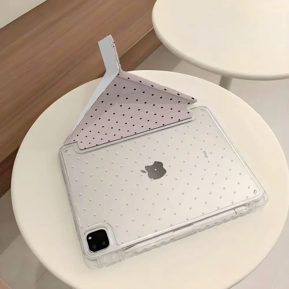 Korean ins Polka Dots White Y2K Tablet Case 3+YFold For Samsung S8 S9 S11 FE S6 Lite Tablet Case 10S11/ S8+/ s6lite/ A78 Case