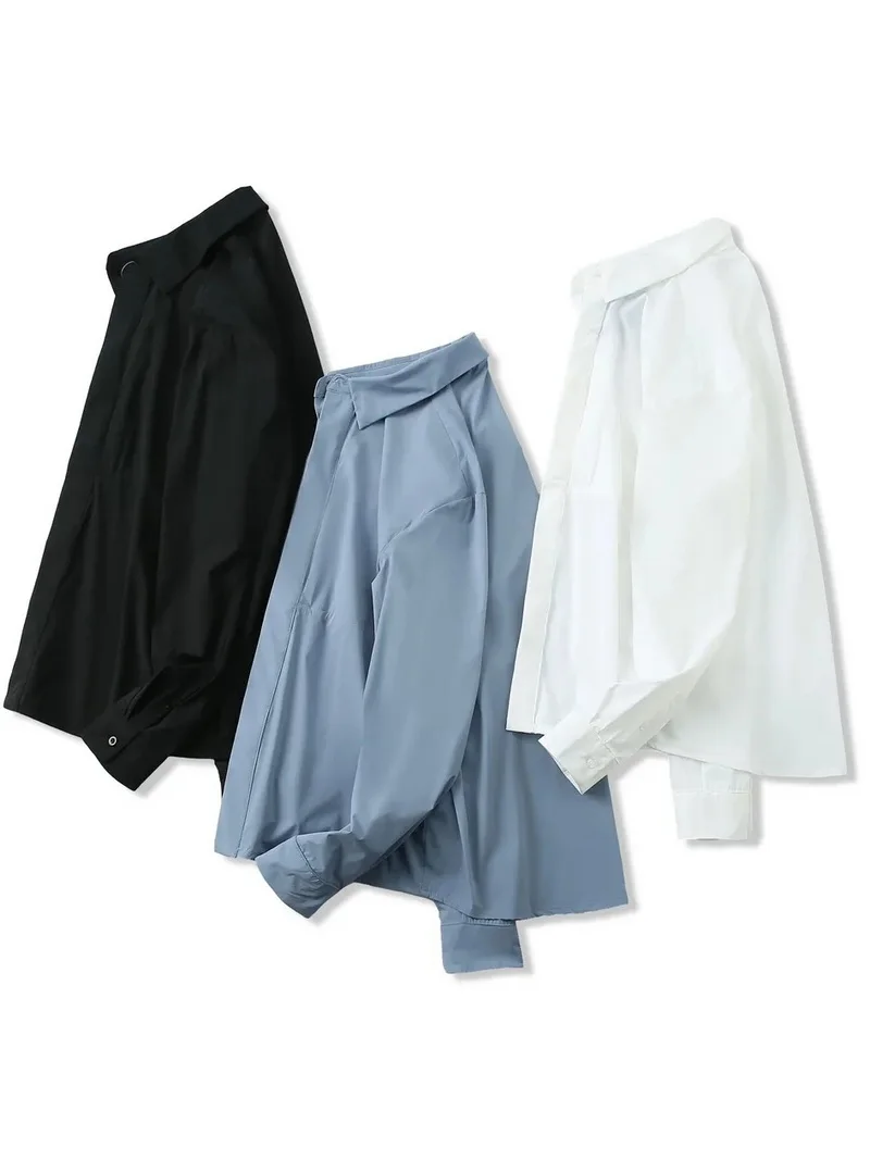 

New Advanced Outdoor Sports Ice Silk Breathable White irt Men's Summer Busin Casual Long Sve Collared irt