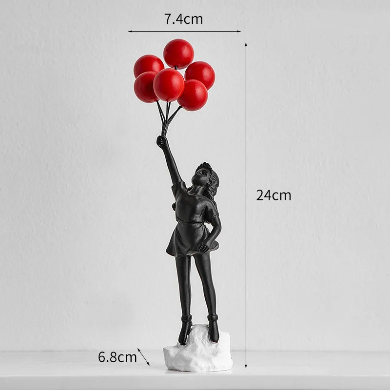 Banksy Street Art Balloon Girl Graffiti Statue, Collectible Sculpture, Decorative Figurines, Home Office Desk Decorations, Gifts