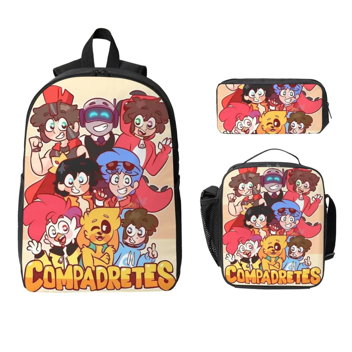 

Семейный рюкзак Compas, студенческая сумка для книг для мальчиков и девочек, школьная сумка, компьютерные сумки на плечо, 3 шт., изолированная сумка для обеда, пенал