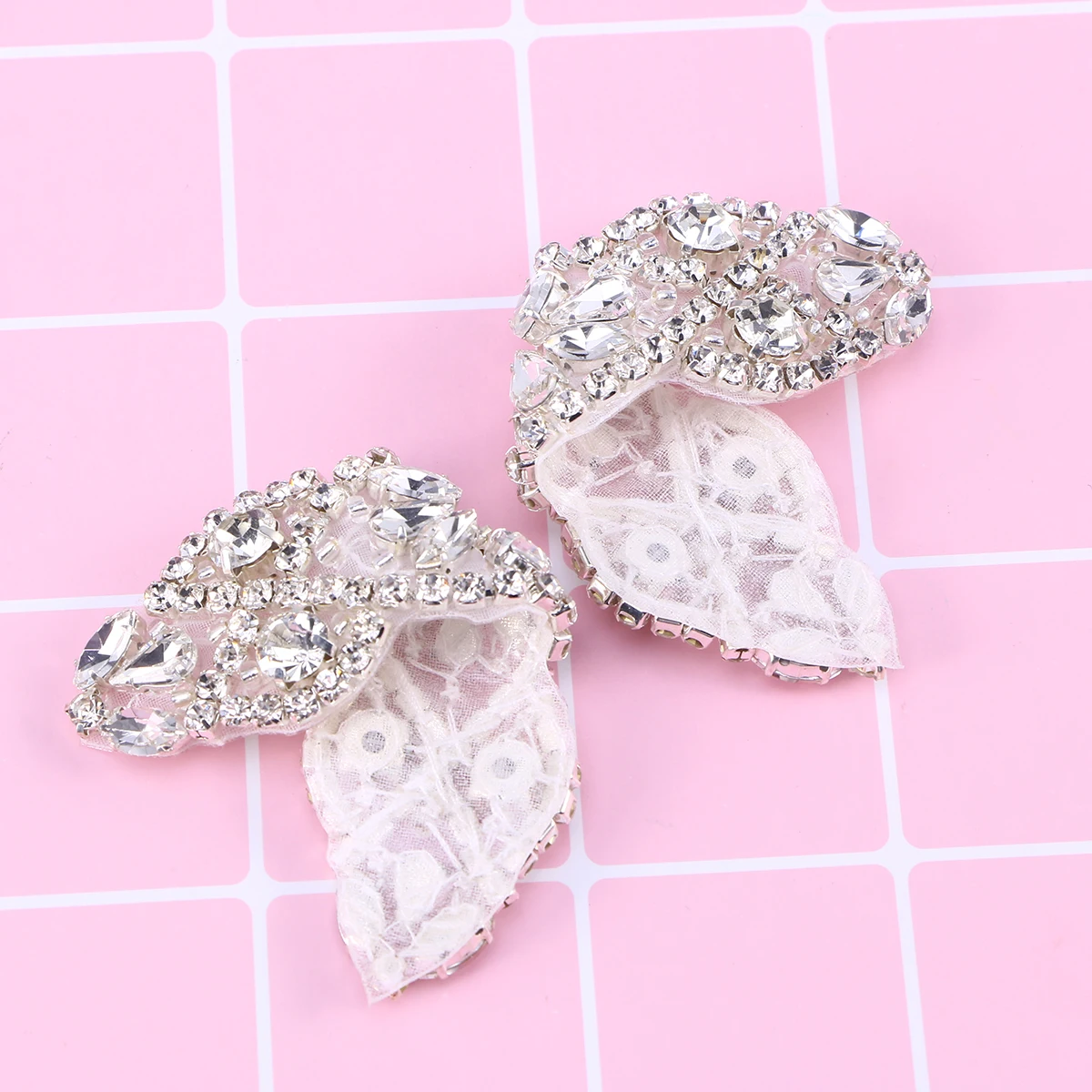 

2pc Crystal Appliques Wedding Belt Bride Girdle Sash Decor DIY Headband Hair Wedding Sash Belt Veil Buckle Necklace