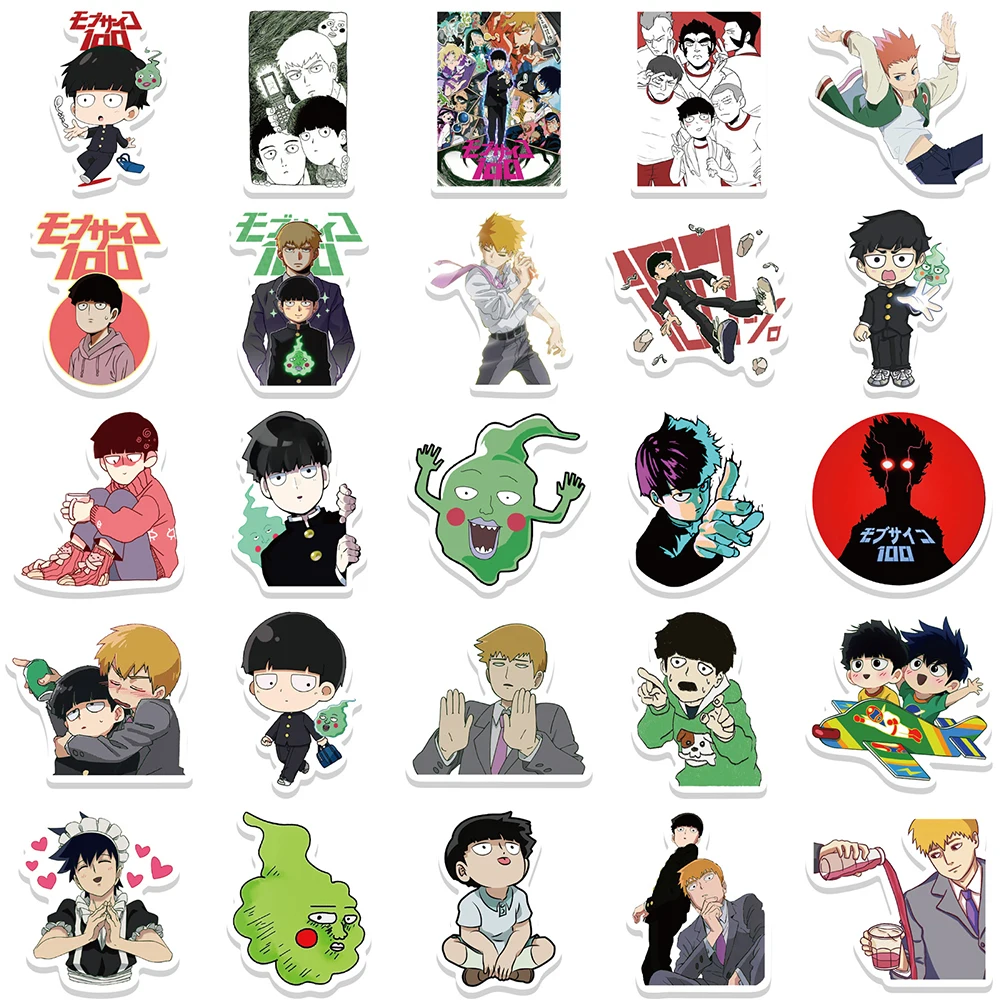 10/30/52PCS Anime Mob Psycho 100 Stickers Cartoon Funny Graffiti Decals Kids Toy Gift DIY Laptop Phone Suitcase Phone Sticker