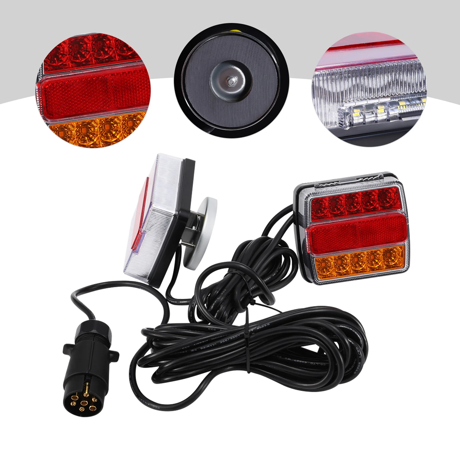 Trailer LED Light, Tail License Brake Running Light, Tail Light Kit  Universal for Trucks, Trailers Under 80'', Semi-trailers,