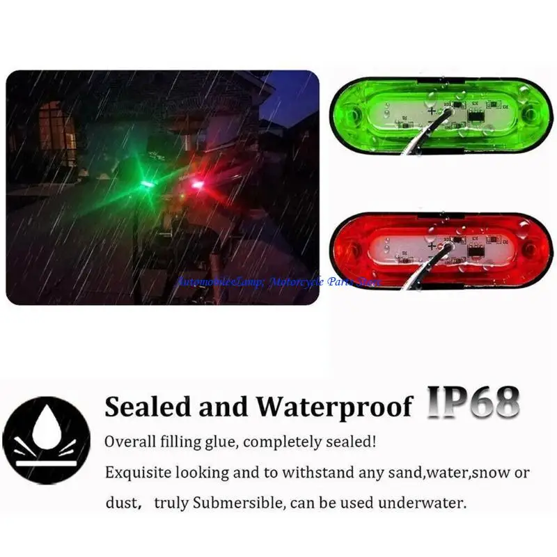 H7BD High Brightness LED Light 2Pcs 24V Navigation Lamp Universal Boat Yacht Light