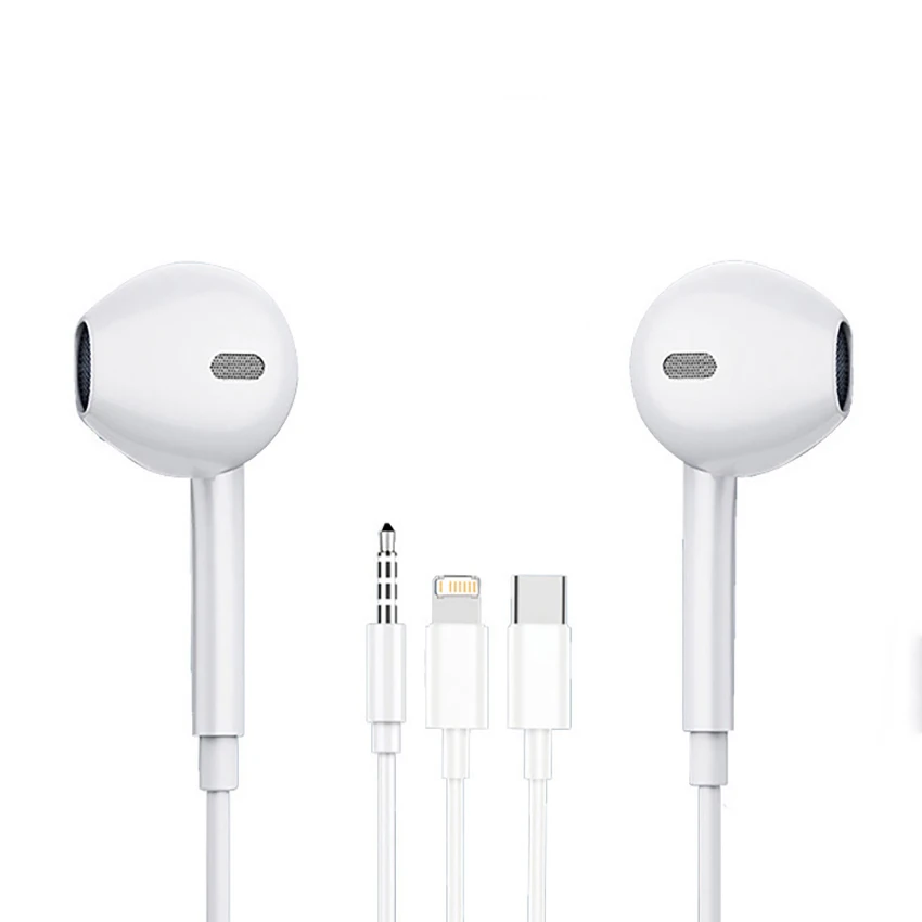 

Original Wired Earphones For iPhone 17 16 15 14 13 12 11 Pro Max iPad In-Ear Earbuds For Lightning USB-C 3.5mm Earphone