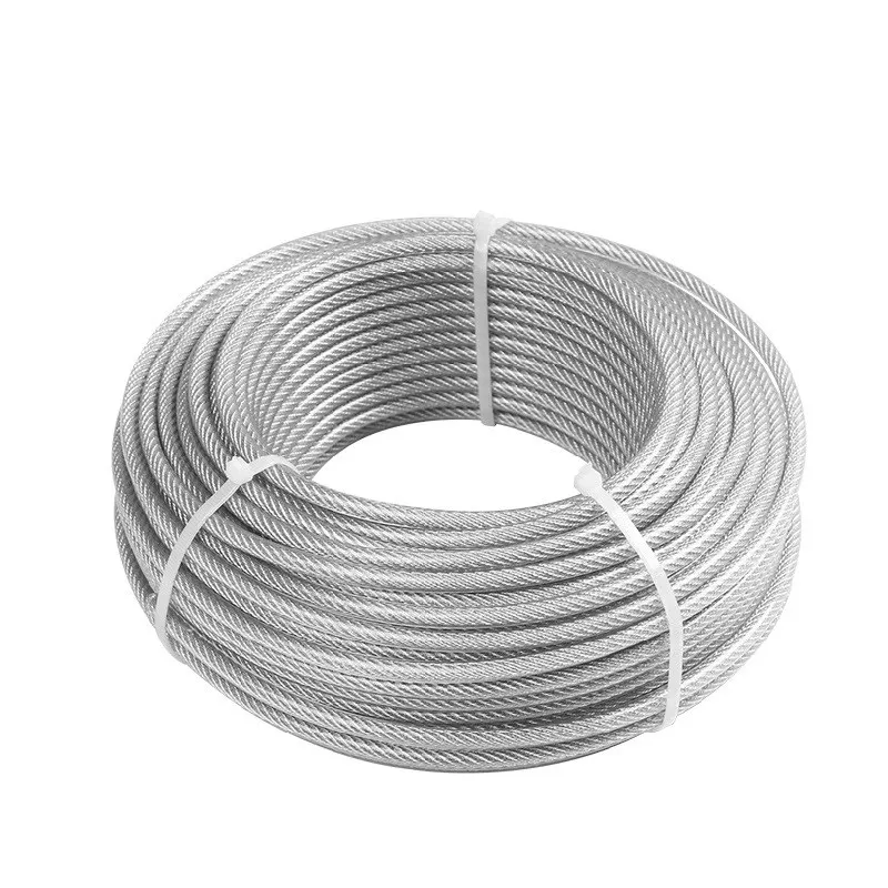 100 Meter Steel PVC Coated Flexible Wire Rope soft Cable Transparent Stainless Steel Clothesline Diameter 0.8/1/1.5/2/2.5/3/4mm