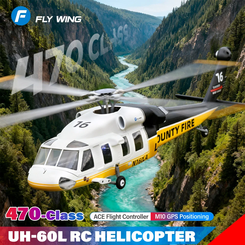 FLYWING UH-60L 470-Class RC Helicopter S-70A Firehawk Scale Model with ACE GPS Flight Controller Quick Release Rotor One-Key RTH