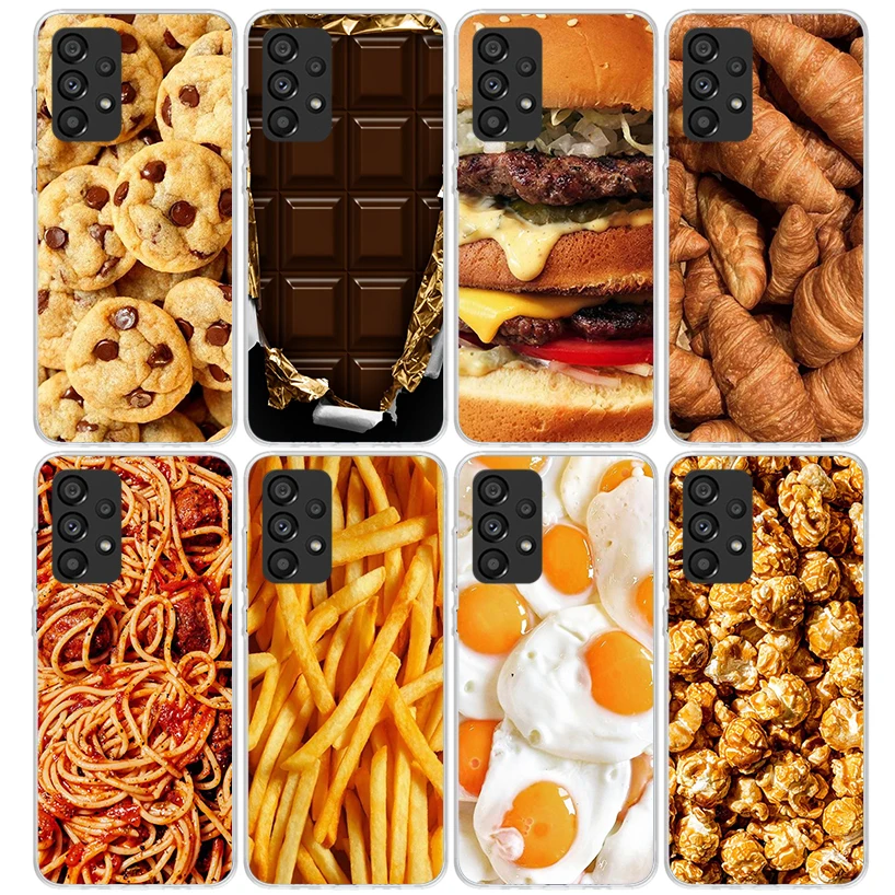 Food Fries Beer Cheese Sushi Cookie Phone Case for Samsung Galaxy A15 A25 A35 A55 A14 A24 A34 A54 A13 A23 A33 A53 A12 A22 A32 A5