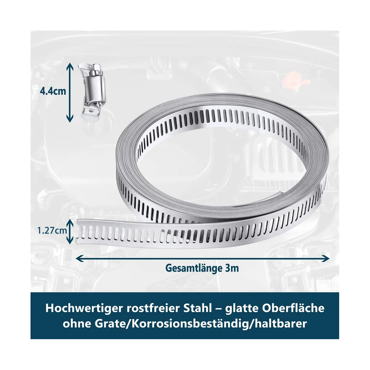 Шланговый зажим из нержавеющей стали Φ, шланг-зажим для трубы 9,84 фута, регулируемая лента с 10 штуками крепления