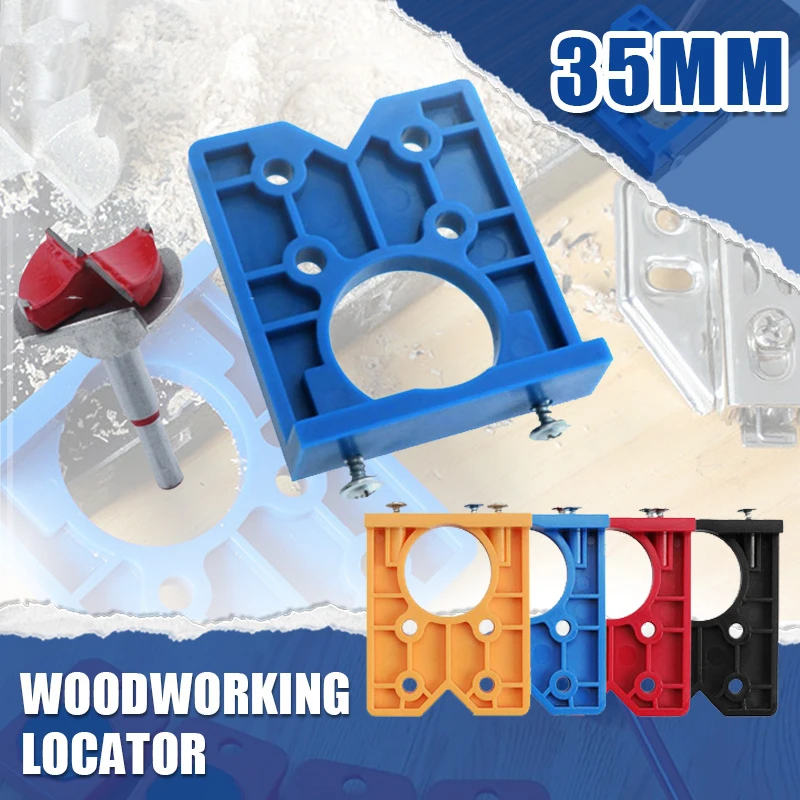 35mm Hinge Drilling Jig Set Concealed Guide Hinge Hole Drilling Locator Woodworking Hole Opener Door Cabinet Accessories Tool