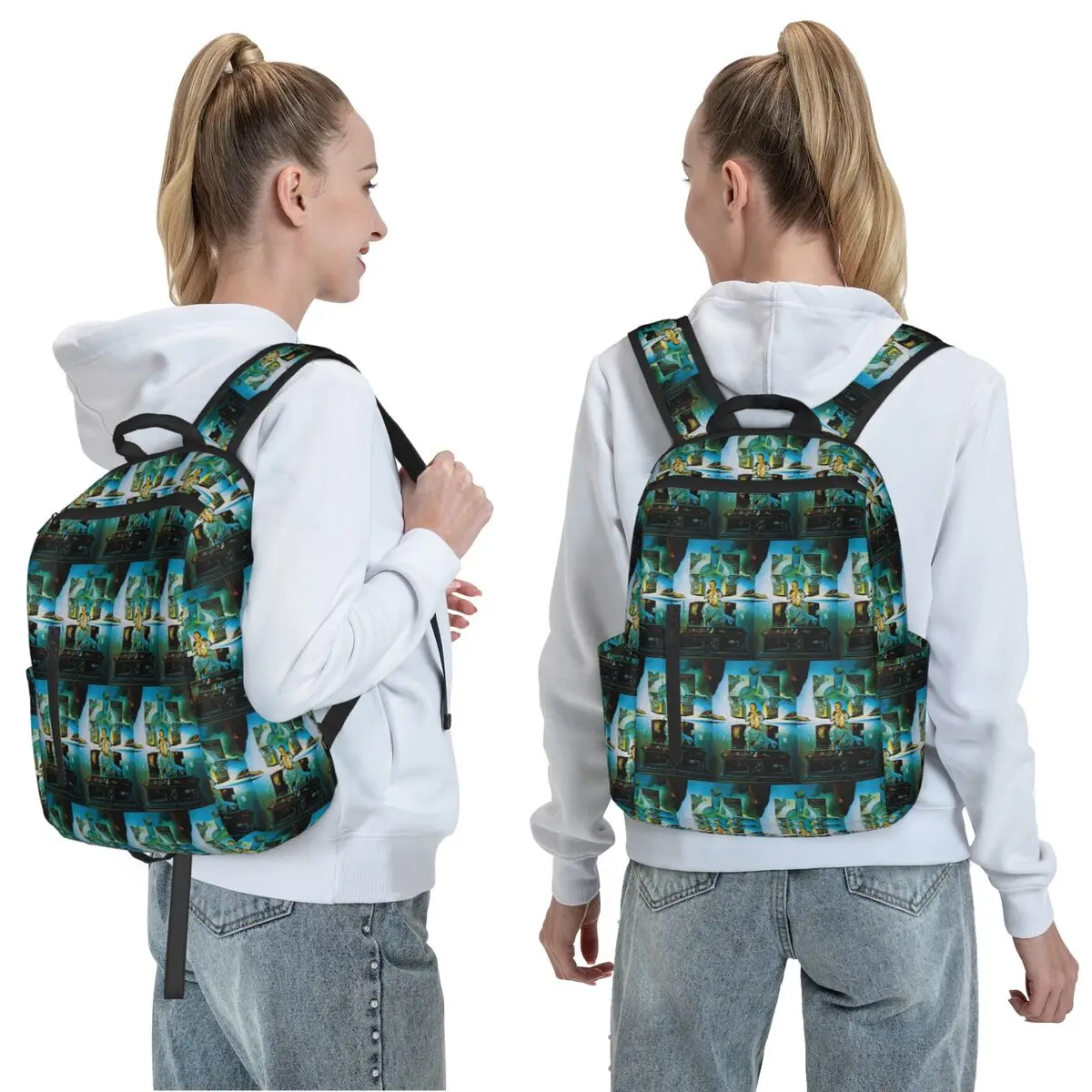 Salvador Dali Gala Paint Backpack Daypack Large Capacity Children BookBag School Bag Shoulder Bags for Men Women