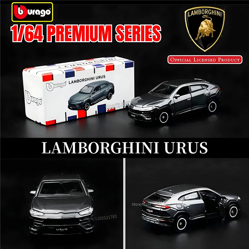 Bburago 1:64 Porsche Taycan Turbo Replica Car Model, Scale Mercedes Lamborghini Bugatti Diecast Miniature Art Kid Boy Toy