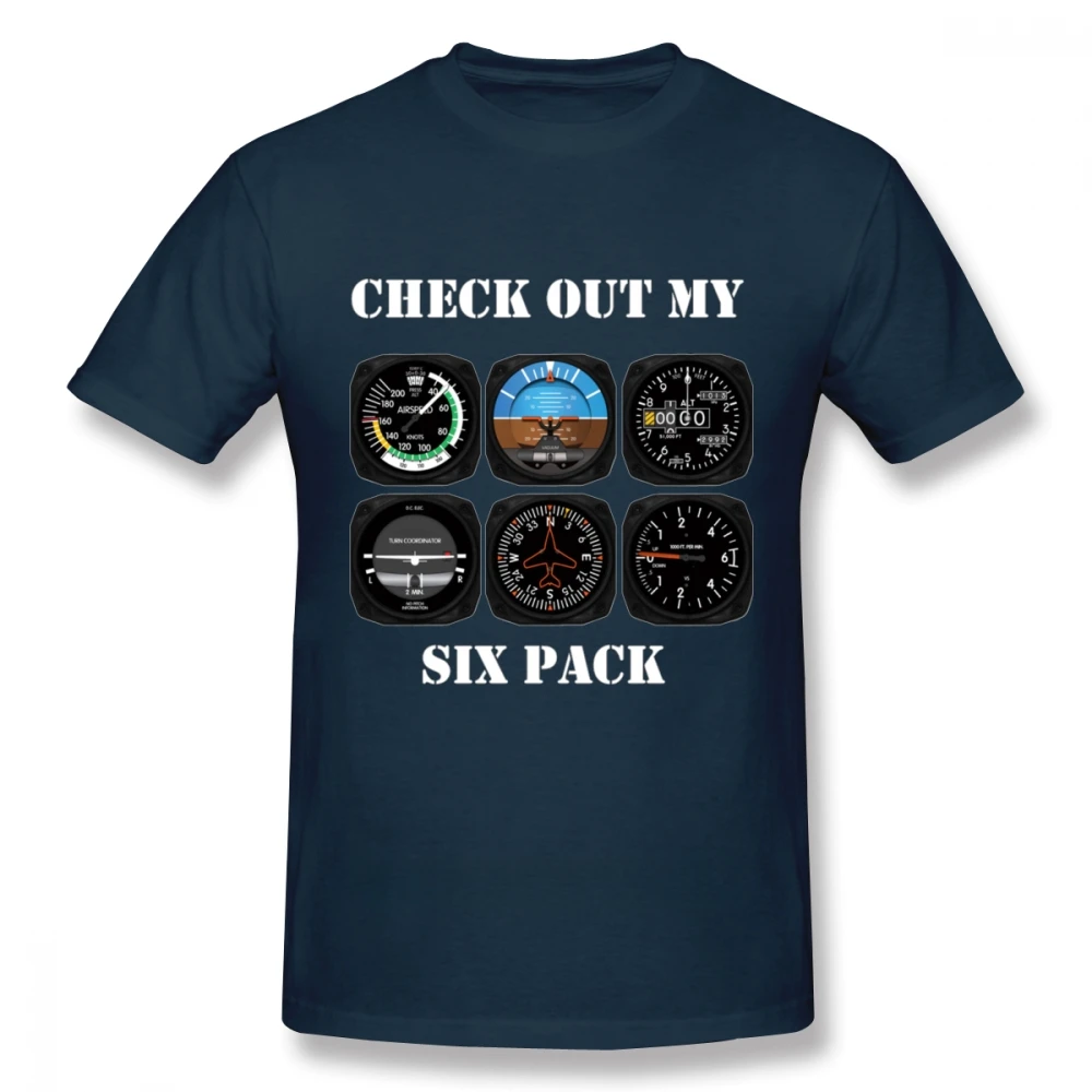 Awesome Aviation 6 Pack Instrument For Pilots T Shirt Graphic Print Camiseta Cotton Big Size Homme Tee shirt streetwear vintage