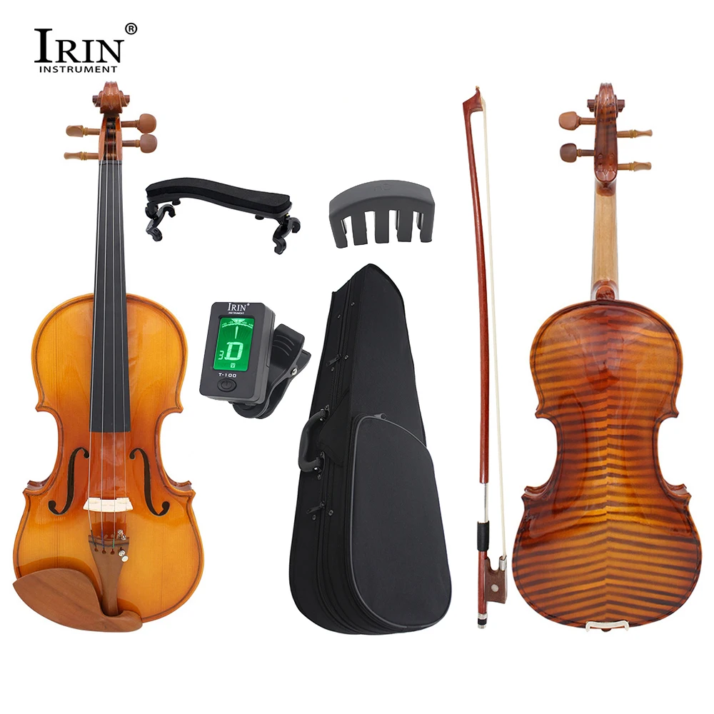 

IRIN Violin Full Size 4/4 3/4 1/2 Jujube Wood Tiger Stripes Bright Acoustic Violin With Case Bow Music Instrument Accessories