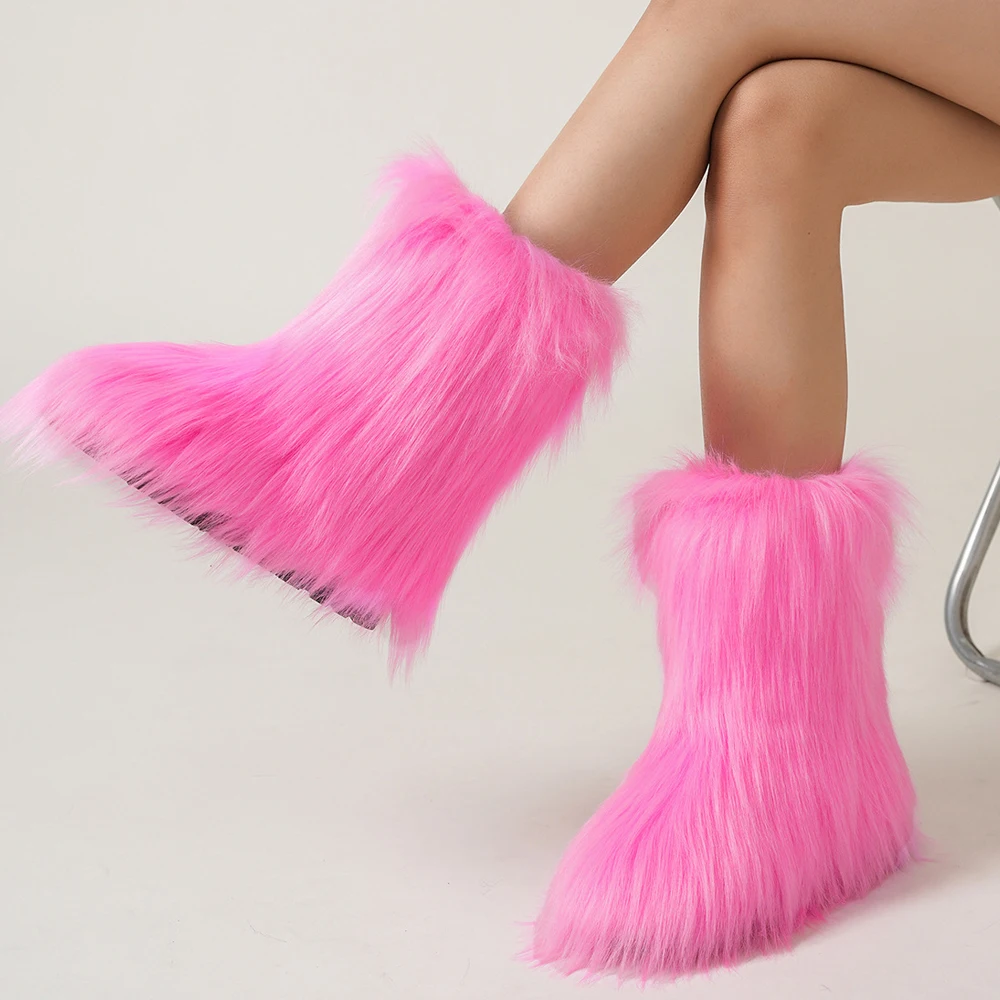 

Модные женские ботинки Плюшевые зимние зимние ботинки Дизайнерская женская обувь Большие размеры Повседневные ботильоны Нескользящие теплые короткие ботинки на меху на плоской подошве