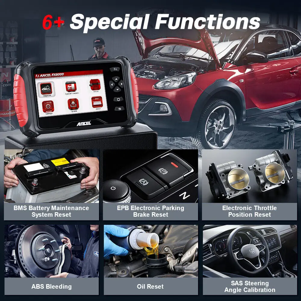 ANCEL FX8000 Car OBD2 Scanner All System Professional Engine ABS Oil EPB BAT TPS Reset Automotoive Diagnostic Tools Free Update