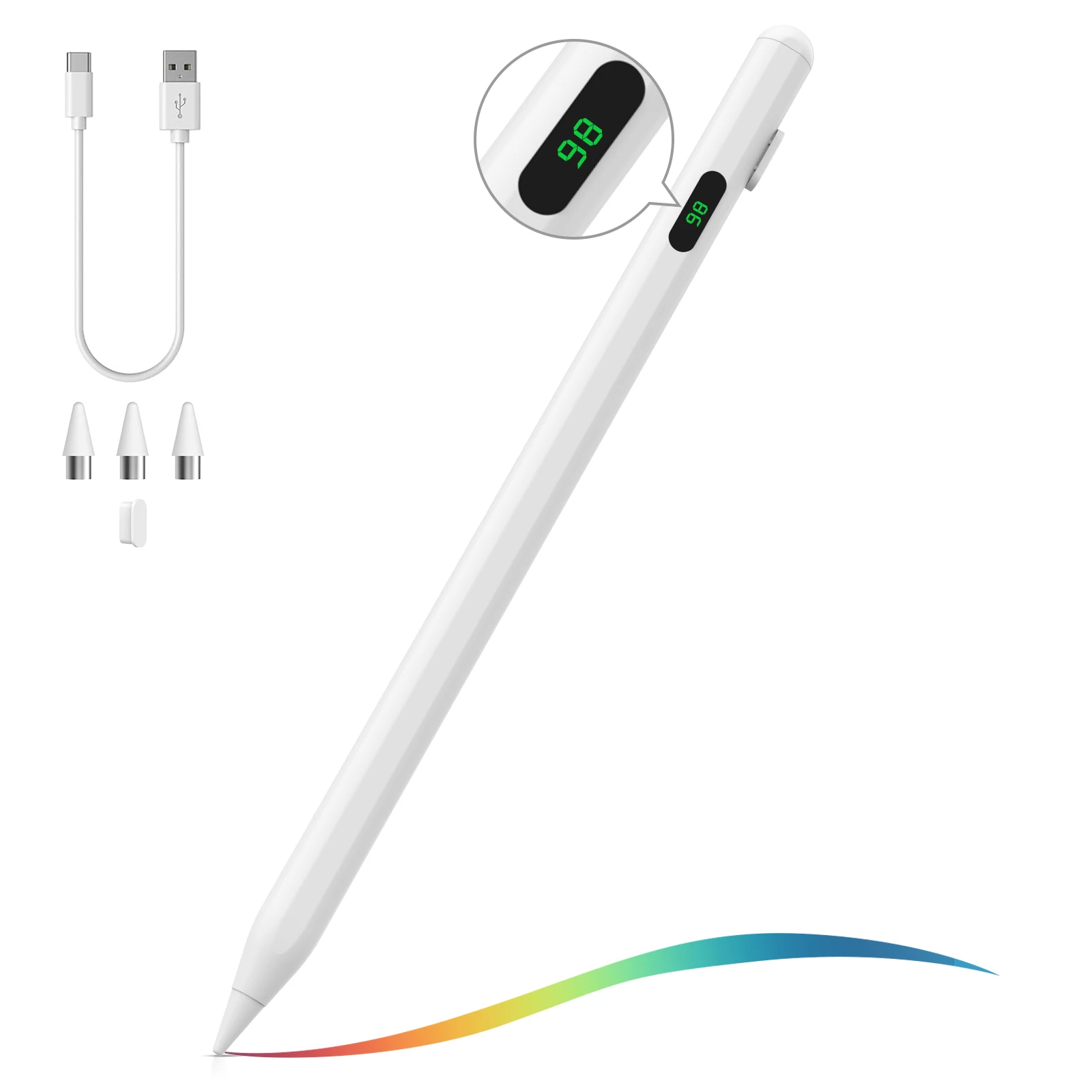 

MoKo Stylus Pen for iPad,USB-C Apple Pencil with LED Power Display,Fast Charging for Apple iPad 10th Gen Pencil for iPad Pro 11