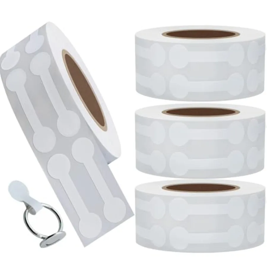 

2000 шт. белых самоклеящихся круглых ценников для ювелирных изделий, одежды, колец, ожерелий, серег, этикетки-ценники в рулоне для малого бизнеса