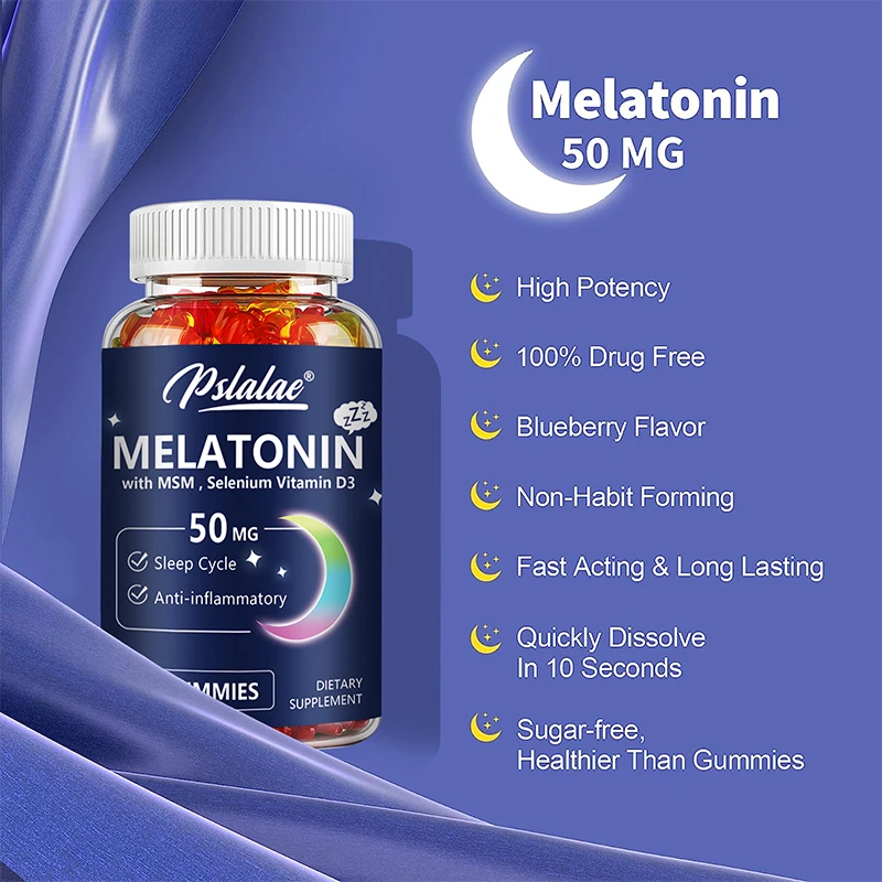 Gomitas de melatonina 50 mg: ayuda para dormir, mejoran la calidad del sueño y apoyan el sueño profundo