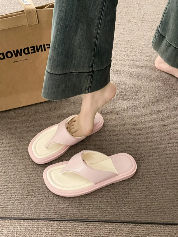 Slippers Casual Shoes Slides Slipers Women Low Rubber Flip Flops Shale Female Beach Luxury Soft 2024 Hawaiian Sabot Flat PU