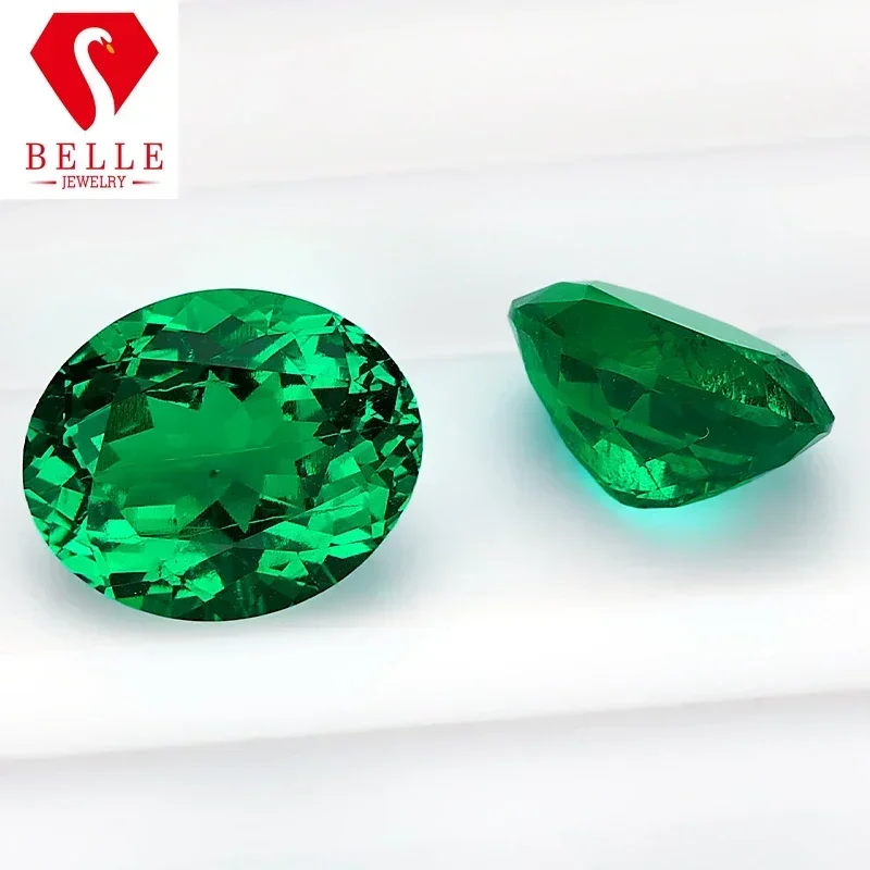 BELLE Brilliant Cut Hot Sale Lab Grown Emerald Oval Moissanite VVS1 AGL Certificated Diamond Beads  Jewelry Making Charms/DIY