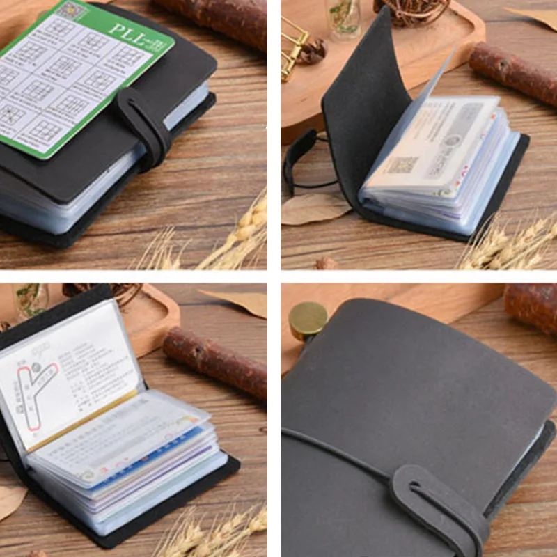 Fromthenon Genuine Leather Card Holder Business Card Organizer Card Collector Binder Men‘s Teahcer Father Gift Collect Book