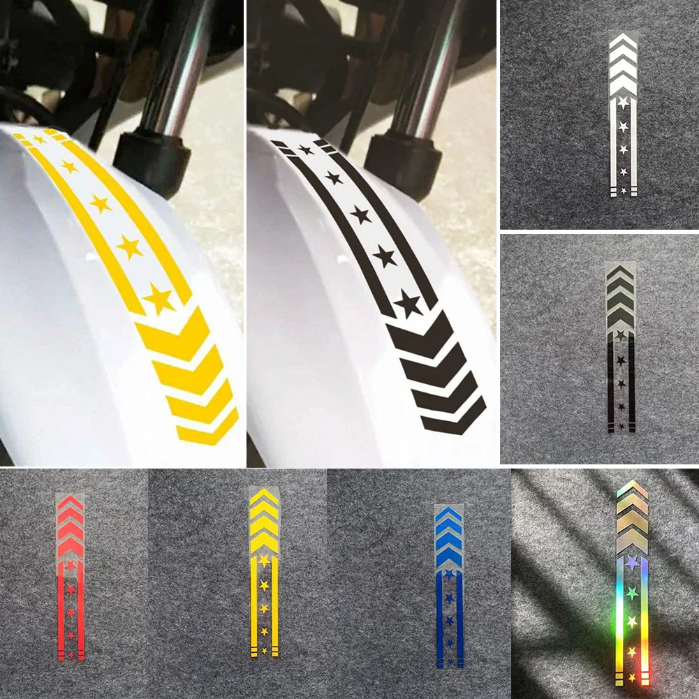 

Motorcycle Reflective Arrow Decals Rim Stripe Wheel On Mudguard Tape Stickers Car Fender Waterproof Safety Warning Arrow Tape