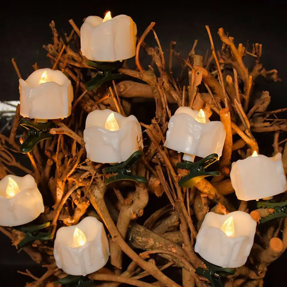 9Pcs LED Lamps Simulated Flame Tea Light Decorative Lamps Energy Saving Eco Friendly Xmas Tree Festival Lamp Adornments