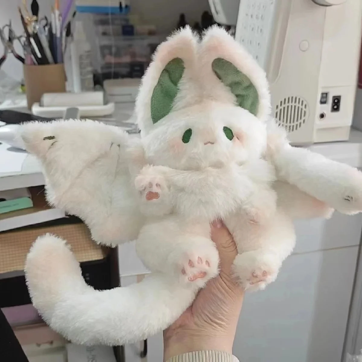 Juguete de peluche de murciélago para niña y mujer manta Kawaii Animal creativo espíritu mágico conejo almohada de peluche suave regalo