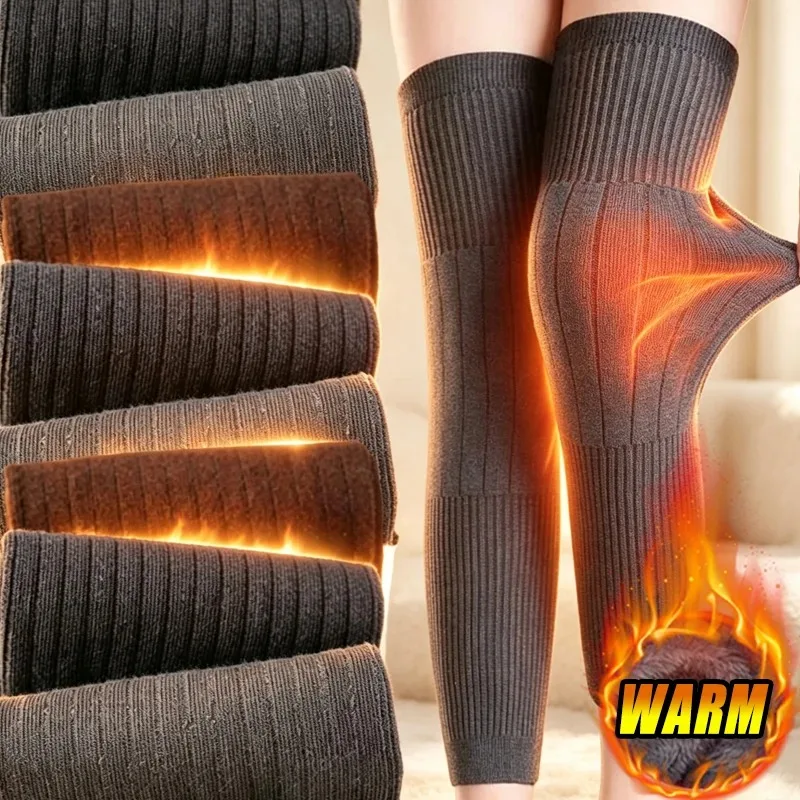 Thickened Winter Warm Knitted Kneelet Long Tube Over Knee Socks for Elderly Warmth Extended Knee Leg Pad Cold-proof Joint Sleeve