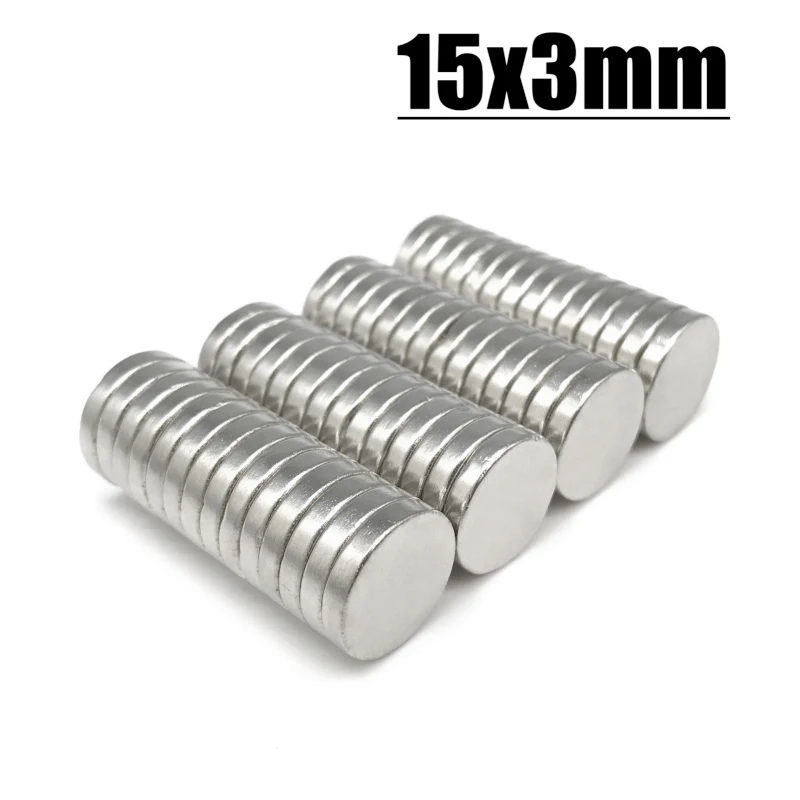 5/10/20/50/200pcs 15x3 mm Search Minor Magnet Diameter 15mm x 3mm Bulk Small Round Magnetic 15x3mm Neodymium Disc Magnets 15*3