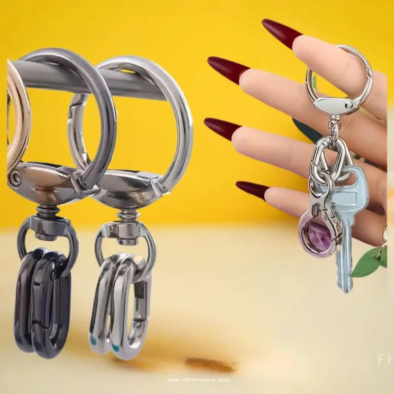 [YU]Swivel Clasp Clip Hook With 2pcs Spring Ring Key Chain Clip For DIY Crafts Lanyard Making KeyRing