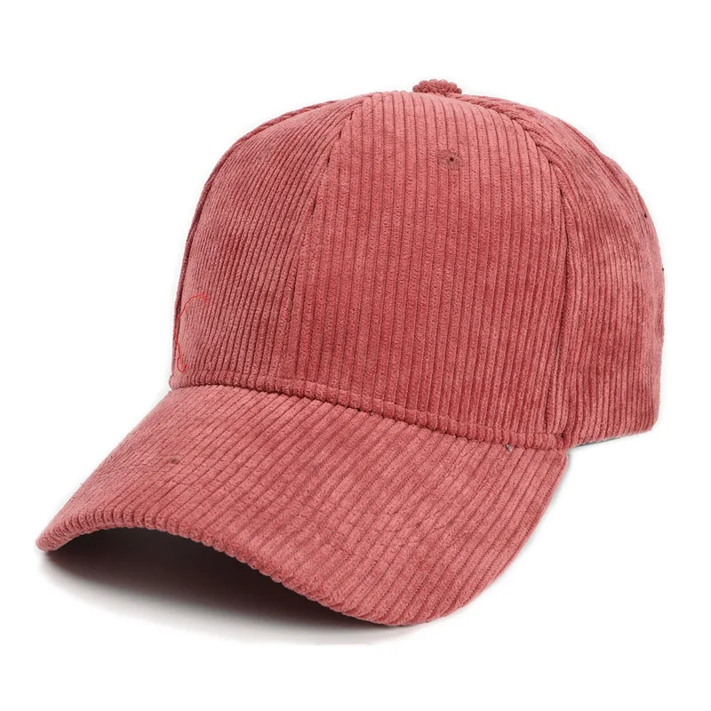 Unisex Corduroy Baseball Cap Autumn Fashion Women Wild Solid Hats Vintage Casual Beanie Trendy Student Adjustable Peaked Cap