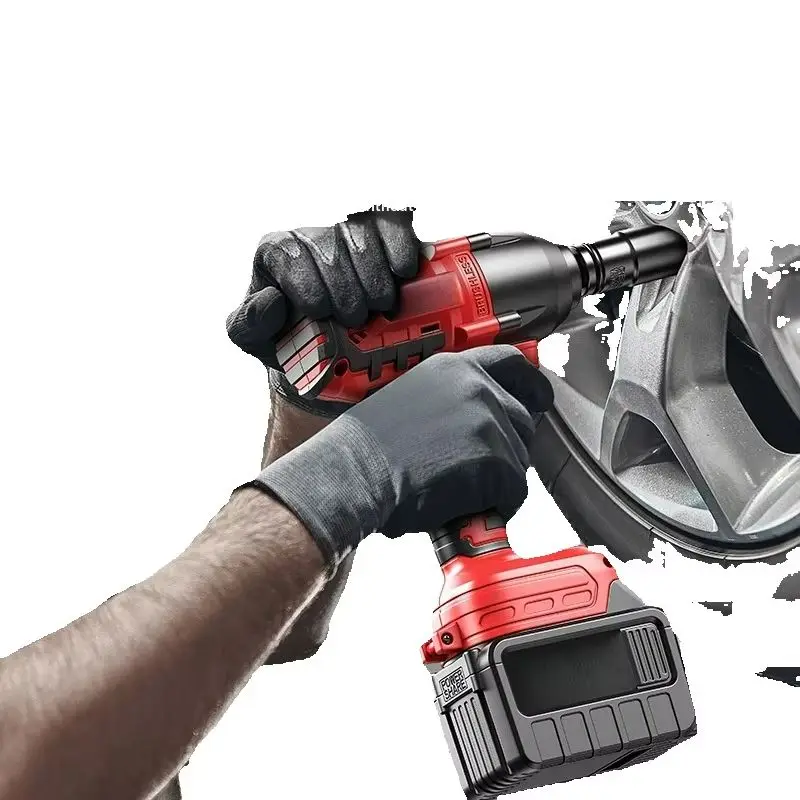 580n.M 600n.M Auto Repair High Torque Electric Wrench Brushless Lithium Battery Heavy-Duty Impact Wind Cannon Special Power Tool