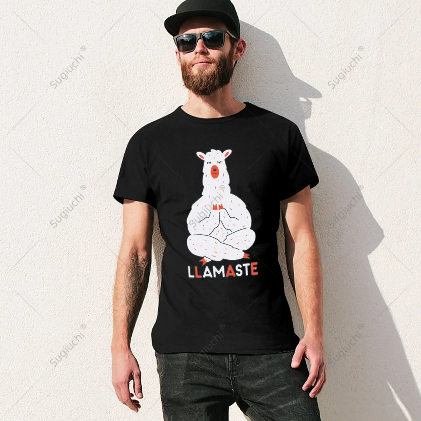 Unisex Men Llamaste Funny Zen Alpaca Tees Fitness Gifts Llama Yoga Tshirt Tees T Shirts Women Boys 100% Cotton T-Shirt