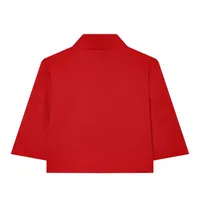 Women's Cropped Short Blazer New 2026 Spring Summer High-Neck Short Sleeve Button Simple Solid Women Coat Female Chic Tops - Image 6