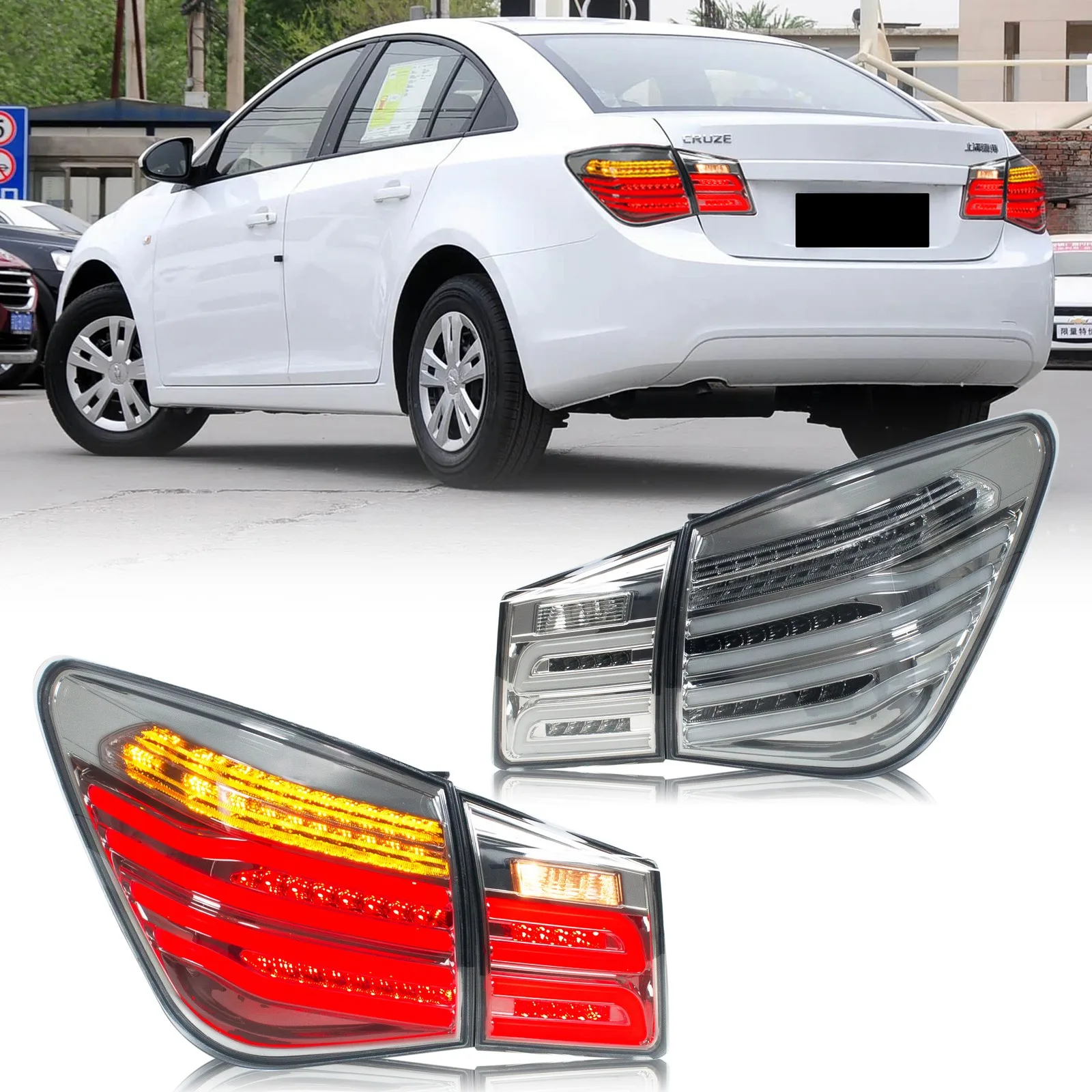

Светодиодные задние фонари для Chevrolet Chevy Cruze 2010-2015 LS LT с последовательным сигналом поворота, комплект задних фар