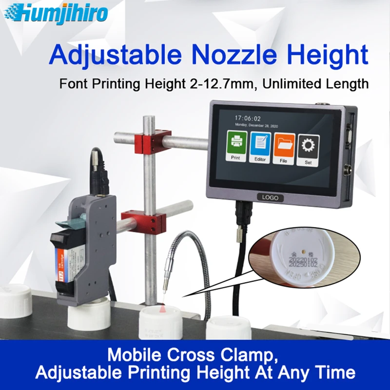 

12.7mm/25.4mm Linux Online Thermal Inkjet Printer QR Code Printing Batch Date Logo Expiry Date Production Line Inkjet Printer