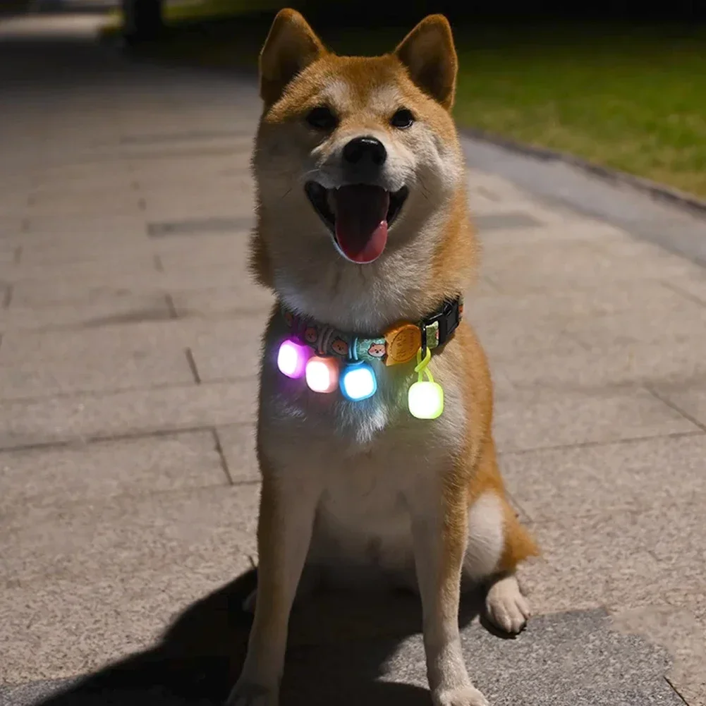 Dog Pet Pendant Lighted Puppy Waterproof Led Safety Flashing Night Light Pet Collar Pendant for Outdoor Hiking Training Walking