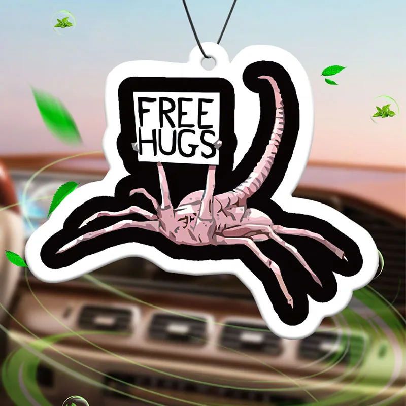 Funny Free Hugs Hilton (Hotel Scent) Car Air Freshener |   Rearview Mirror Hanger & Dual-Purpose Air Vent Clip |   Natural Material Aromatherapy Tablets |   Long-Lasting Fragrance for 90 Days |   Alcohol-Free |   Not Afraid of Direct Exposure to the Sun |   Designed Specifically for Odor Removal in Cars, Closets, and Bathrooms. |   Cartoon Animation Graphics |   Unisex |   Luxury-Grade Fragrance |