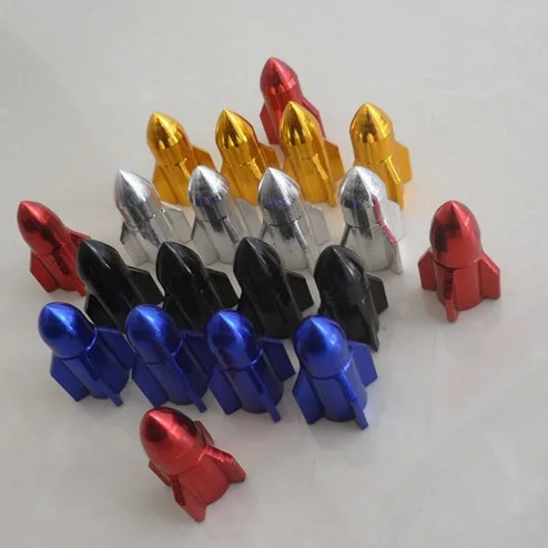 1PCS Colorful Cnc Aluminum Alloy Rocket Shaped Mountain Bike Cover Cap