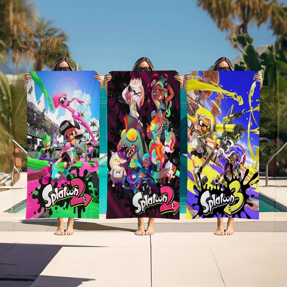 Game Splatoon Beach Towels Shower Towel Sauna Travel Spa Microfiber Quick Dry Gym Accessories Cute Room Decor