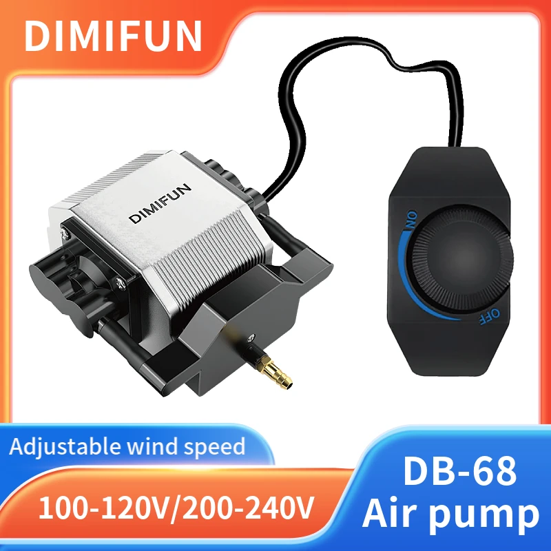 DIMIFUN 28W Air Assist Pump for K40 Laser Engraver – 60L/Min High Flow for Better Cutting & Engraving