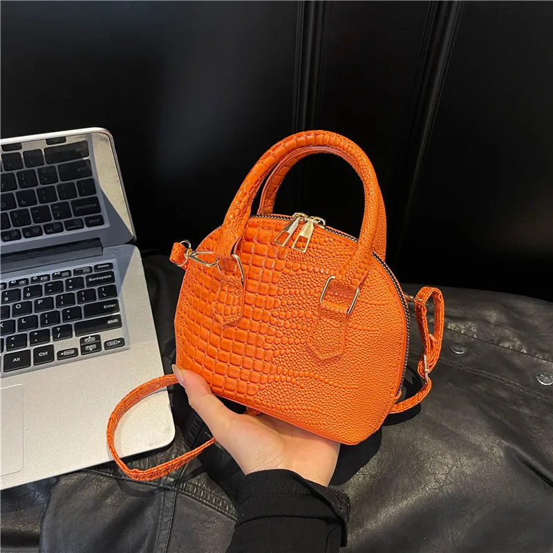 حقيبة كتف ريترو أنيقة 2025 جديدة للنساء، محفظة كروس فاخرة بنمط التمساح، حقيبة شل عصرية لجميع المناسبات #3