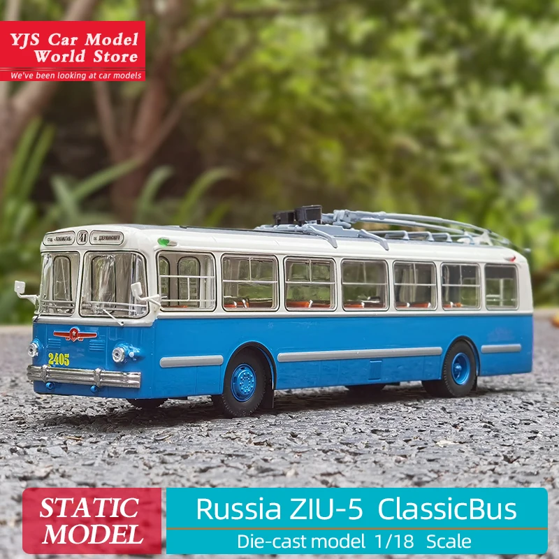 1:43 ZIU-5 Vintage bus ClassicBus model Soviet Russian tram bus model collection display gift pieces