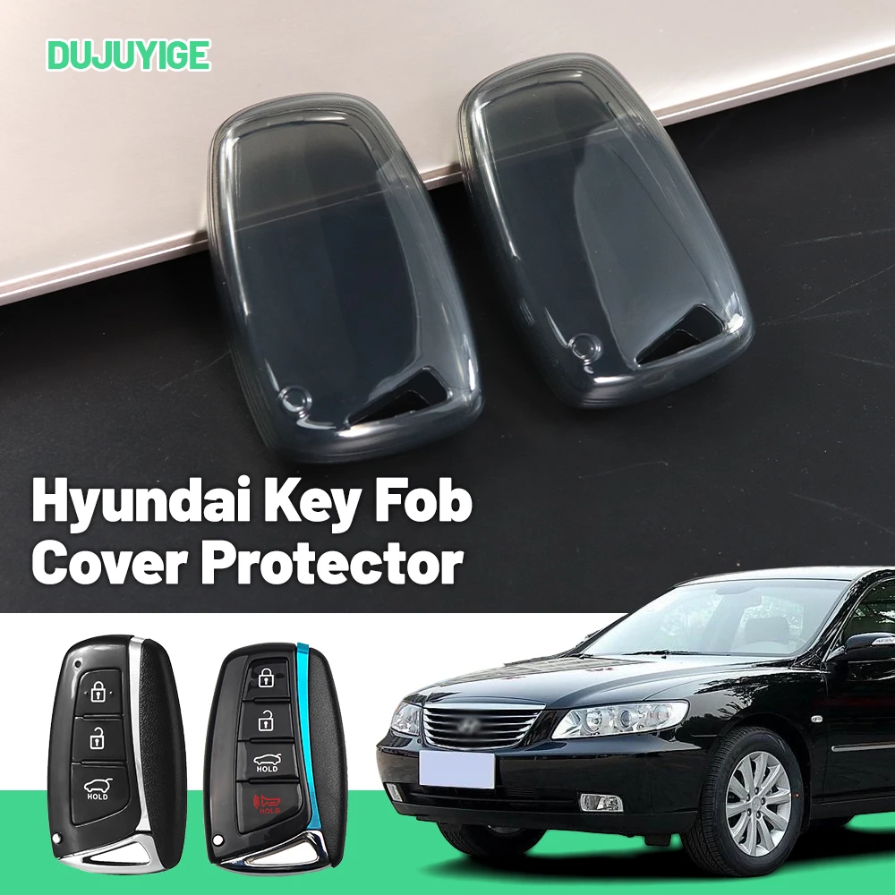 

Clear TPU Car Key Case For Hyundai Santa Fe DM Grandeur/Azera HG IG Key Fob Cover Protector Shell Auto Accessories
