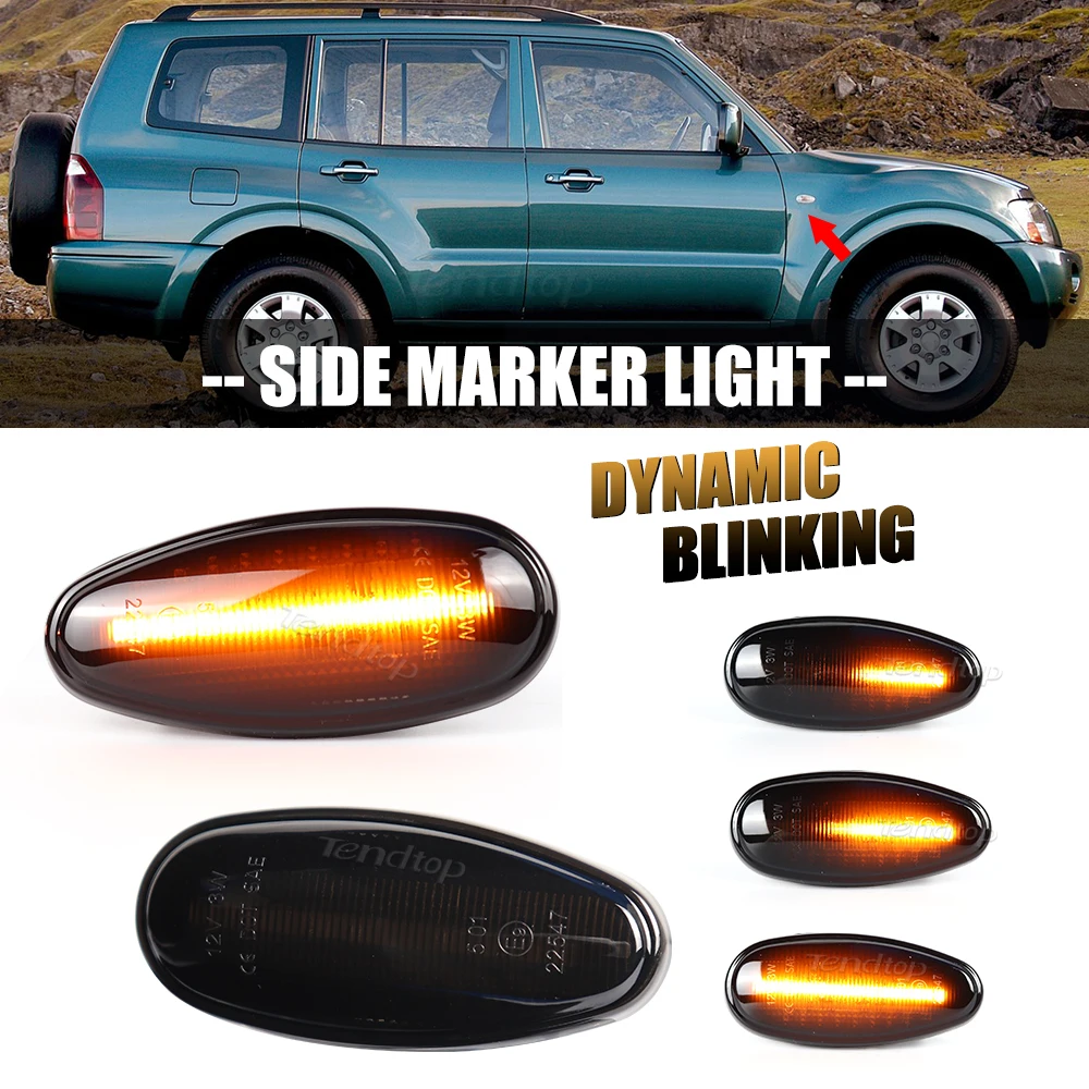 Dynamic LED Turn Signal Repeater Sequential Light Flashing Side Marker For Mitsubishi Pajero Shogun 3 Sport K9 Galant Outlander