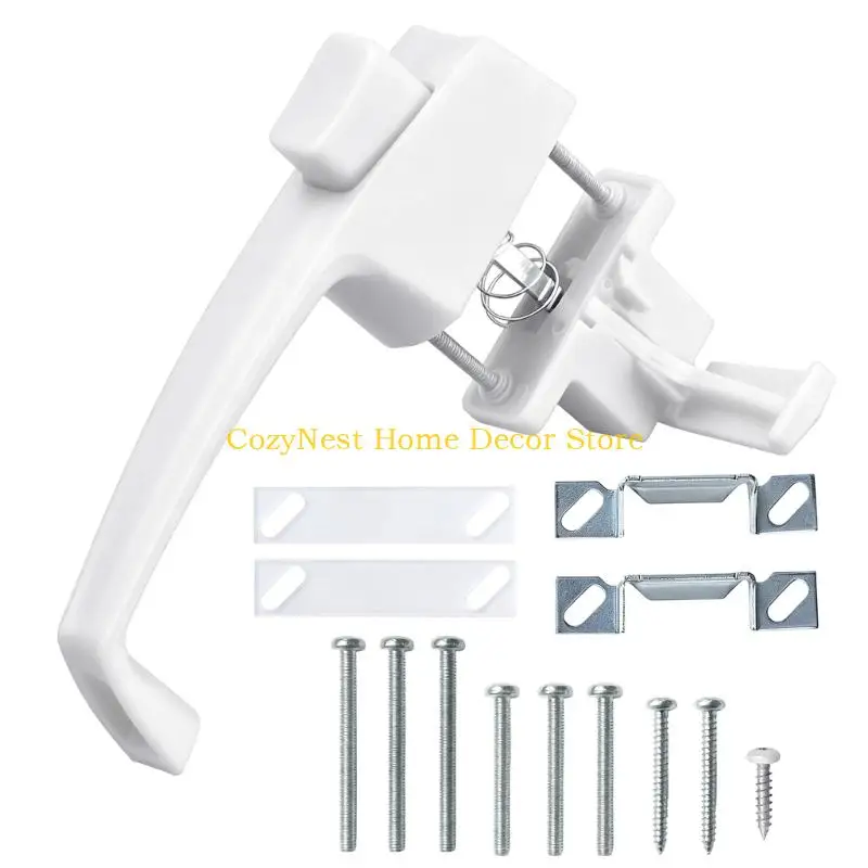 92MF Screen and Storms Door Repair Handle Set, Builts-In Night Lock, Compatibles with Left or Right Hand 3/4 to 1-1/4 Inch Thick