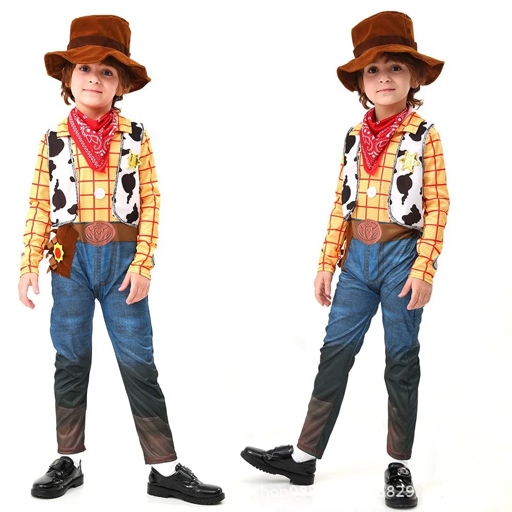 New Movies Kid Jessie Woody Costume Buzz Woody Jumpsuit Sets Girl Cartoon Dress Halloween Cosplay Carnival Party Cowgirl Clothes view 3