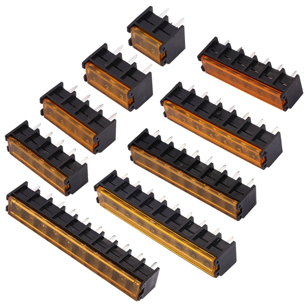 10PCS HB635 2P 3P 4P 5P 6P 7P 8P 9P 10P With cover  Barrier/Terminal Terminal Connector Pitch 6.35MM